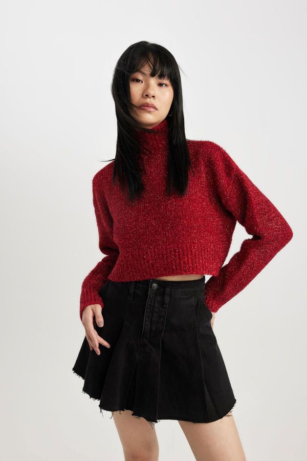 DEFACTO DEFACTO Cool Regular Fit Red Turtleneck Sweater