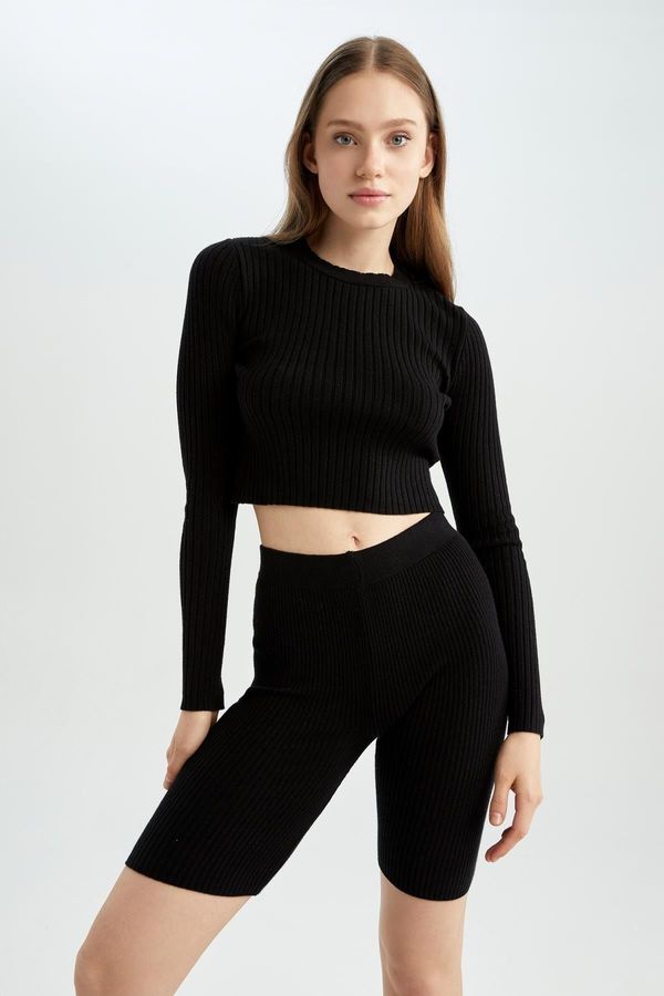 DEFACTO DEFACTO Cool Slim Fit Basic Crop Knitwear Sweater