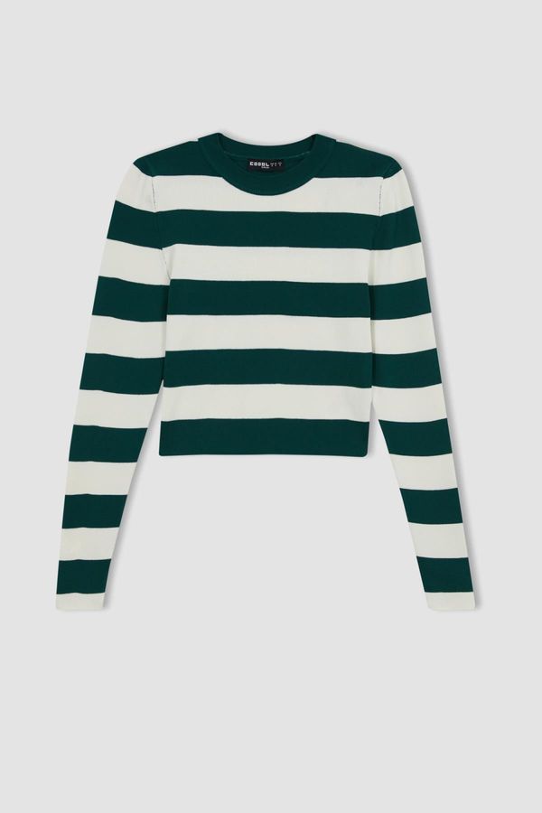 DEFACTO DEFACTO Cool Slim Fit Striped Crew Neck Sweater