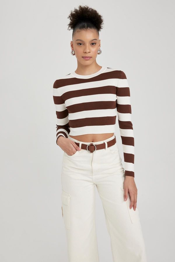 DEFACTO DEFACTO Cool Slim Fit Striped Crew Neck Sweater