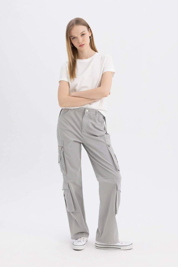 DEFACTO DEFACTO Cool Straight Fit Cargo Gabardine Trousers