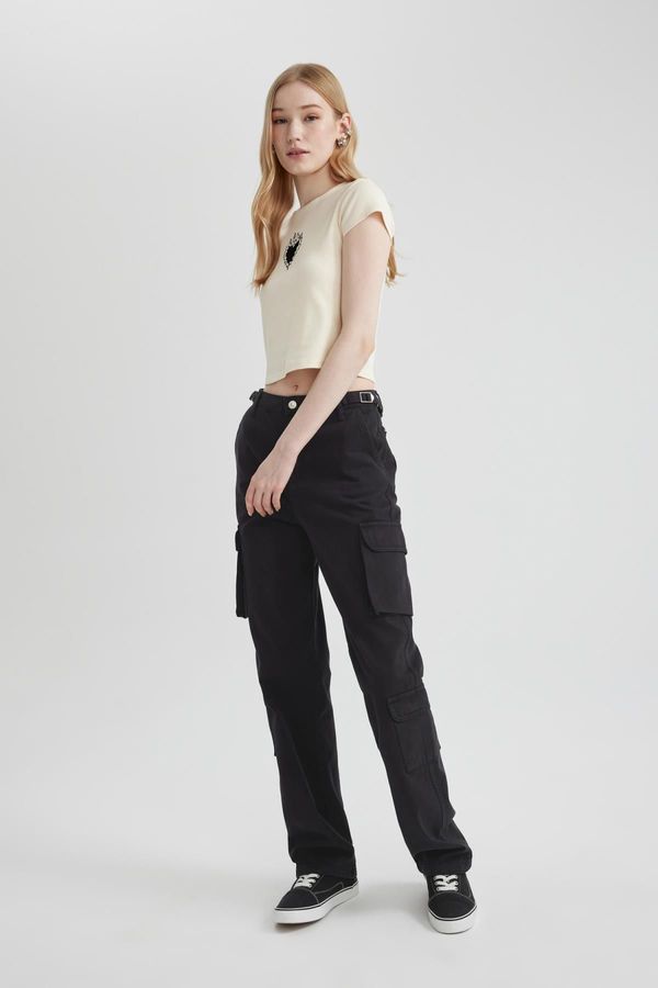 DEFACTO DEFACTO Cool Straight Fit Cargo Gabardine Trousers