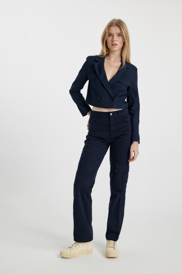 DEFACTO DEFACTO Cool Straight Fit Cargo Gabardine Trousers