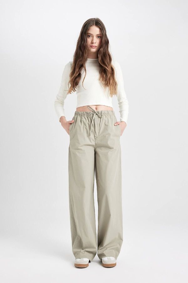 DEFACTO DEFACTO Cool Straight Fit Normal Waist Poplin Trousers