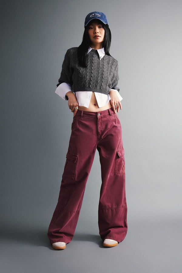 DEFACTO DEFACTO Cool Wide Leg Wide Leg Cargo Pocket Gabardine Trousers