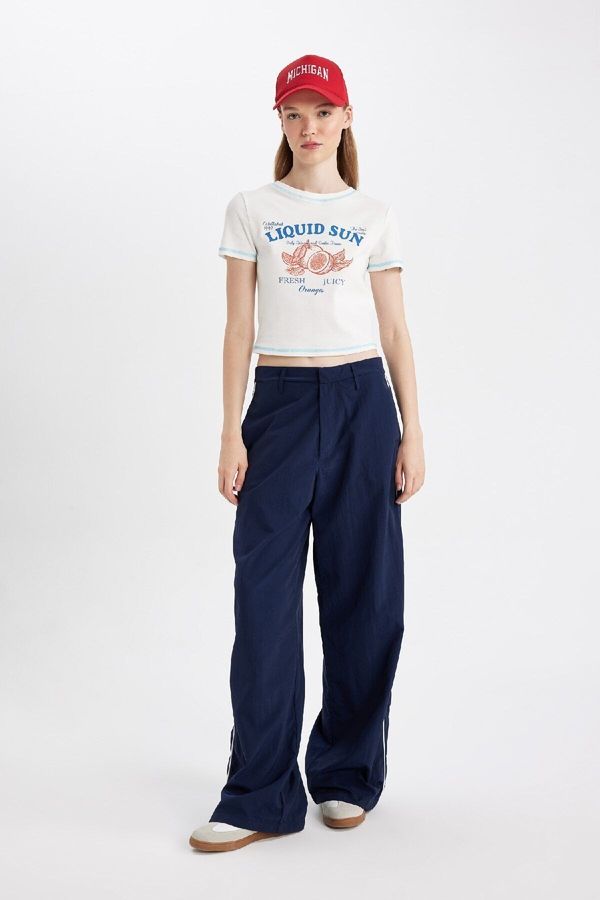 DEFACTO DEFACTO Cool Wide Leg Wide Leg Pocket Stripe Detailed Normal Waist Trousers