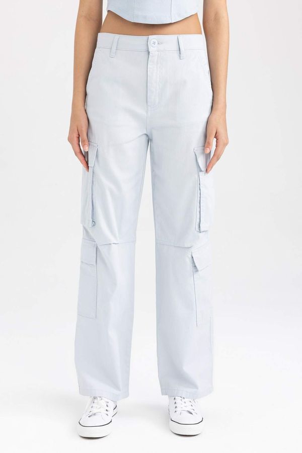 DEFACTO DEFACTO Coool Straight Fit Cargo Gabardine Trousers