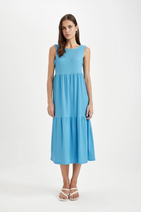 DEFACTO DEFACTO Crew Neck Wrap Sleeveless Midi Dress