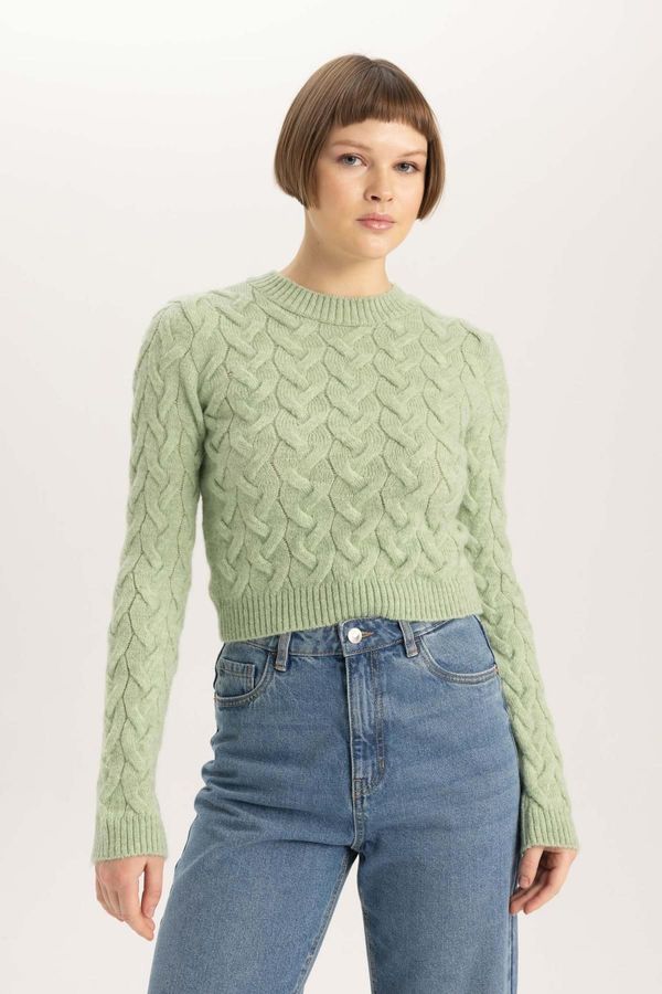 DEFACTO DEFACTO Crop Crew Neck Knitwear Sweater