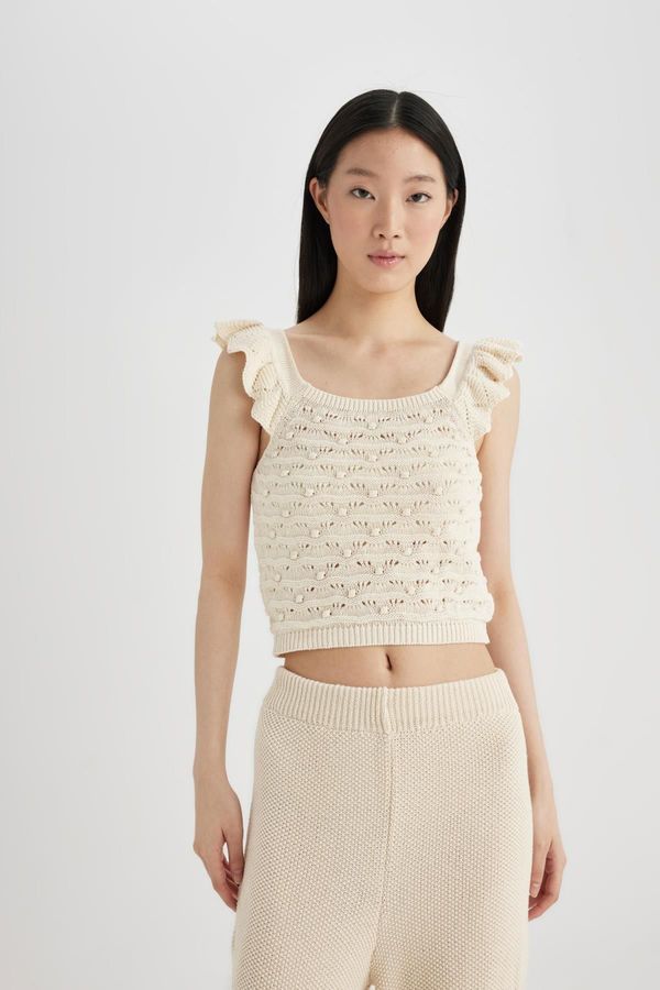 DEFACTO DEFACTO Crop Square Collar Openwork Athlete