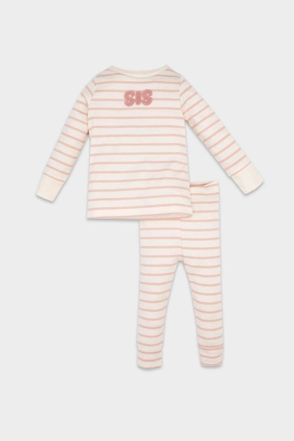 DEFACTO DEFACTO DFC - Baby Girl Striped Long Sleeve Ribbed Camisole Pajama Set