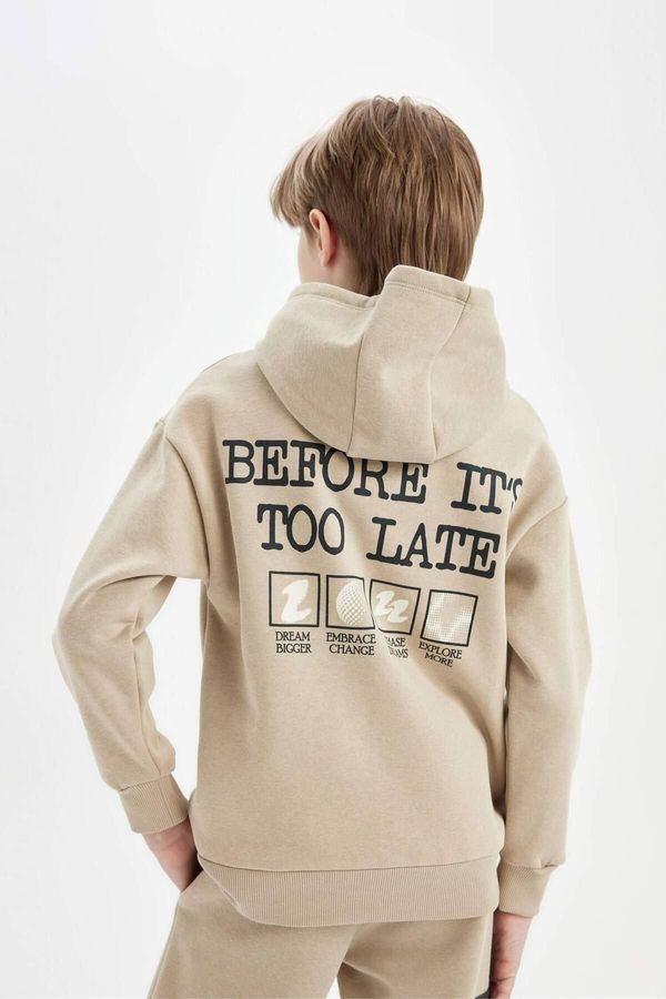 DEFACTO DEFACTO DFC - Boy Oversize Fit Hooded Printed Sweatshirt