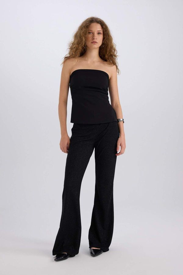 DEFACTO DEFACTO Dfc - Flare Fit Straight Leg Long Length Wrap Pants