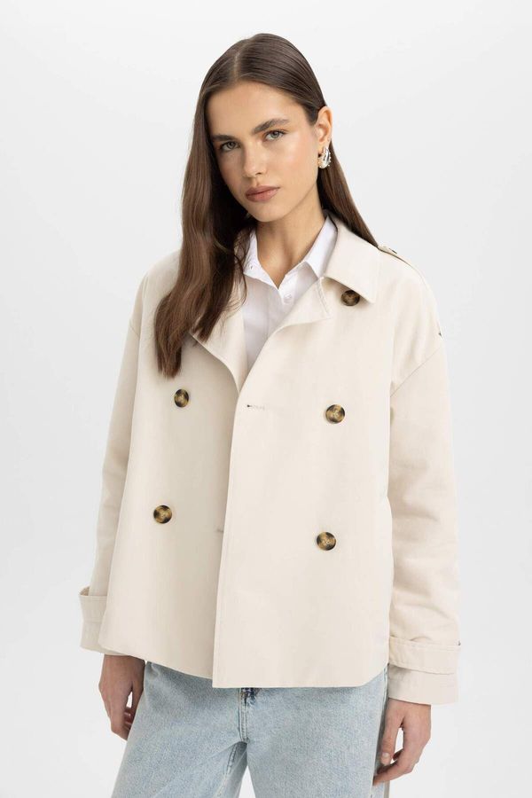 DEFACTO DEFACTO DFC - Regular Fit Belted Short Trench Coat