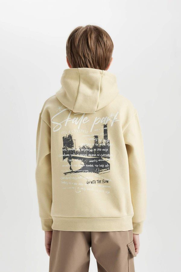 DEFACTO DEFACTO DFM - Boy's Hooded Sweatshirt with Back Print