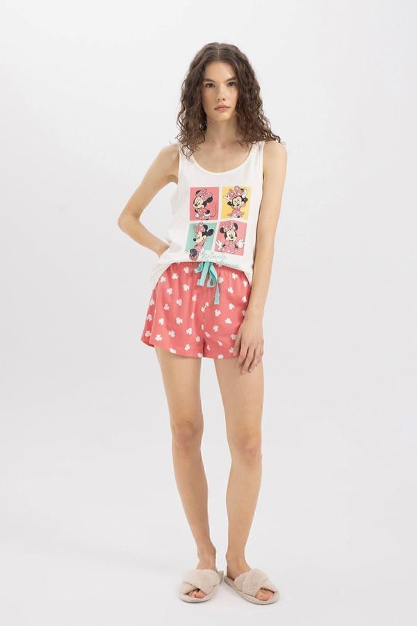 DEFACTO DEFACTO Fall In Love Disney Mickey & Minnie Pajama Set with Undershirt Shorts