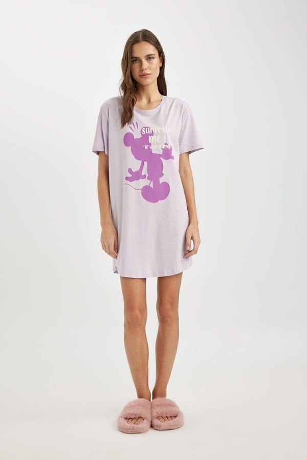 DEFACTO DEFACTO Fall In Love Disney Mickey & Minnie Short Sleeve Nightdress