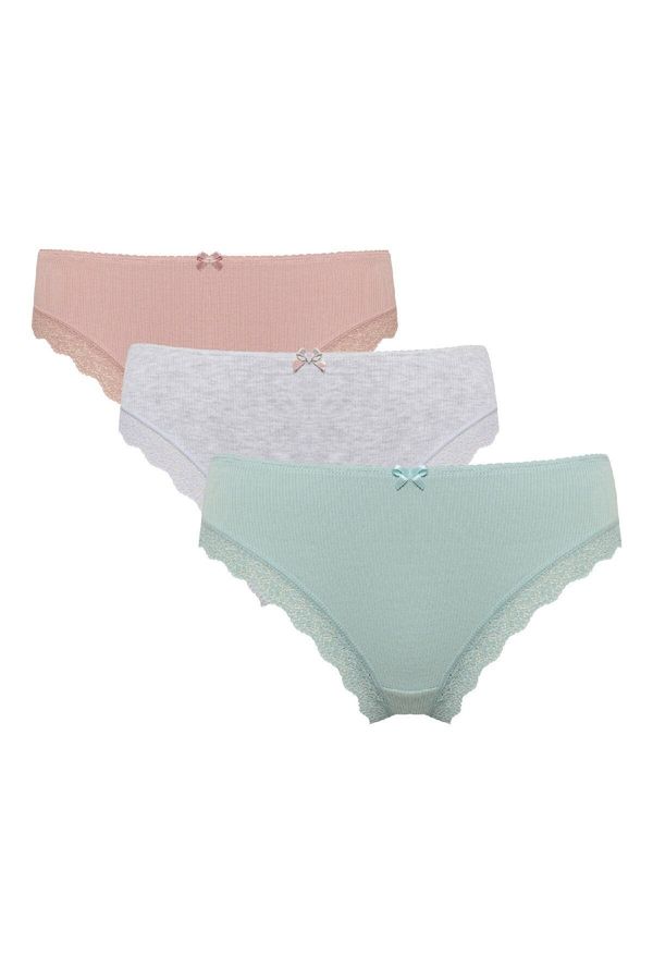 DEFACTO DEFACTO Fall in Love Lace Detailed Ribana 3-Pack Slip Panties