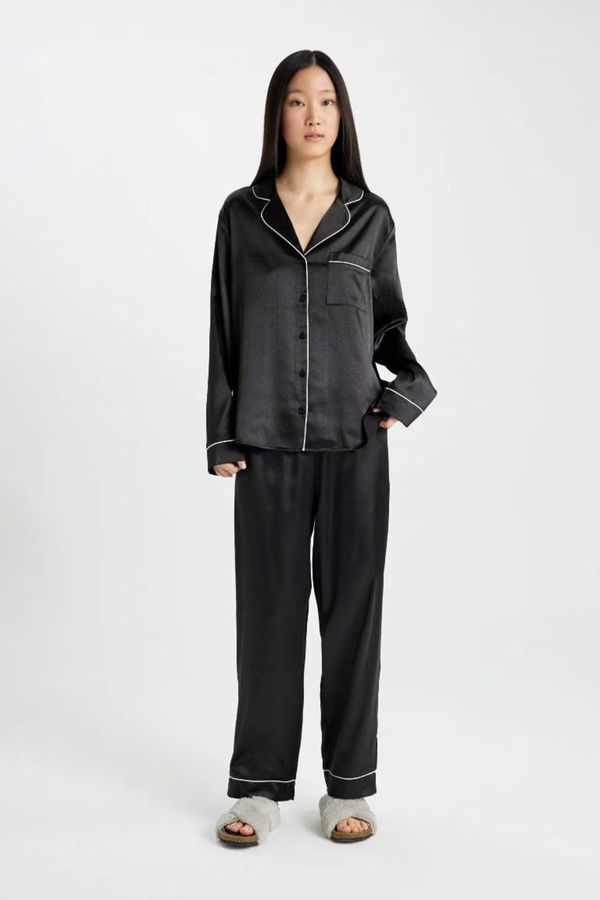 DEFACTO DEFACTO Fall In Love Long Sleeve Satin Pajama Set