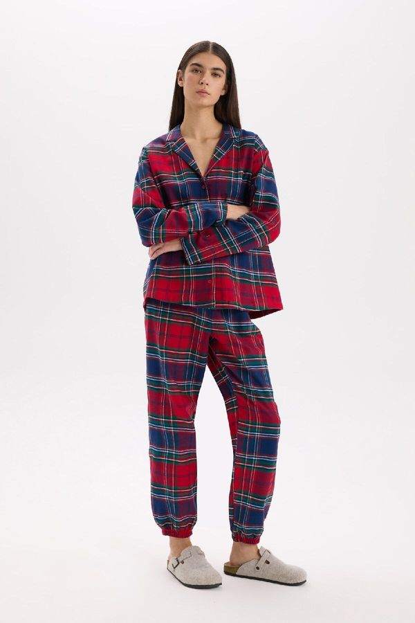 DEFACTO DEFACTO Fall in Love Plaid Long Flannel Pajama Bottom