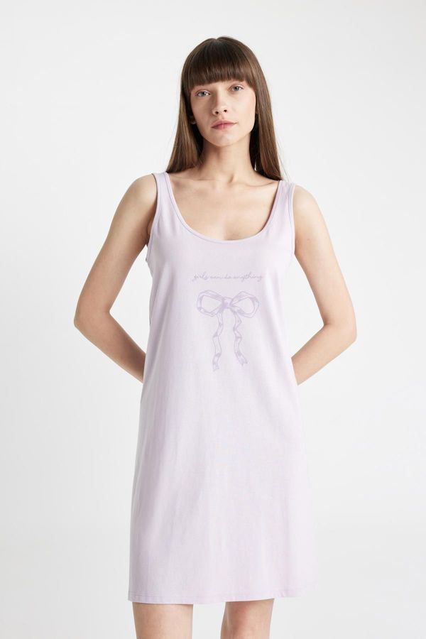 DEFACTO DEFACTO Fall in Love Printed Round Neck Nightgown