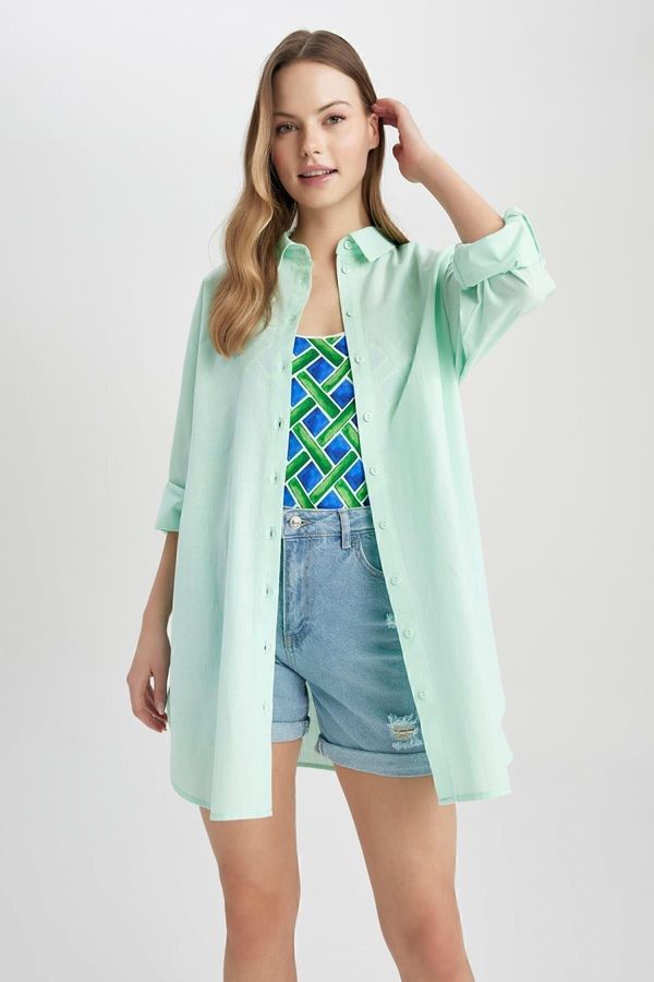 DEFACTO DEFACTO Fall In Love Regular Fit Cotton Beach Shirt