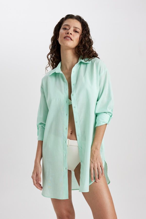 DEFACTO DEFACTO Fall In Love Regular Fit Cotton Beach Shirt