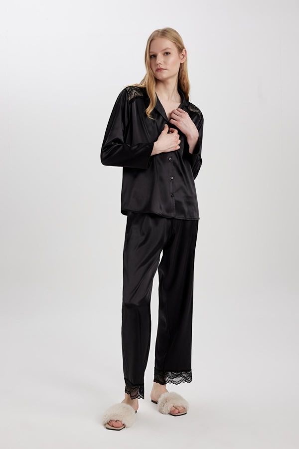 DEFACTO DEFACTO Fall In Love Regular Fit Long Satin Pajama Bottoms