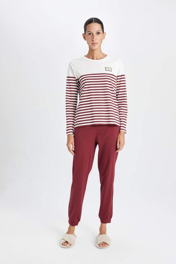 DEFACTO DEFACTO Fall In Love Regular Fit Striped Long Sleeve Pajama Set