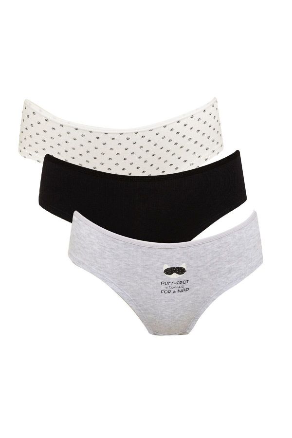 DEFACTO DEFACTO Fall In Love Ribbed 3-Piece Hipster Panties