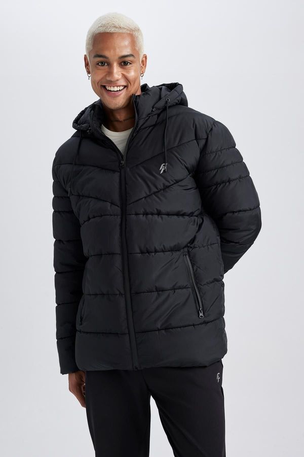 DEFACTO DEFACTO Fit Standard Fit Hooded Faux Für Puffer Jacket