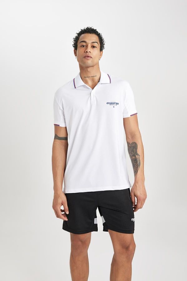 DEFACTO DEFACTO Fit Standard Fit Printed Short Sleeve Sports Polo T-Shirt