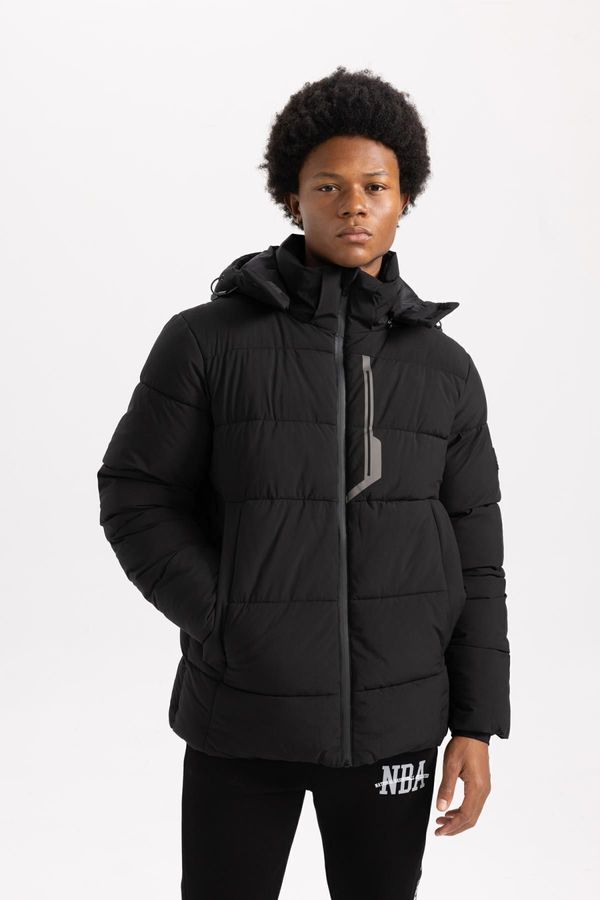 DEFACTO DEFACTO Fit Water Repellent Puffer Jacket Slim Fit Slim Cut Hooded Zippered Pocket Puffer