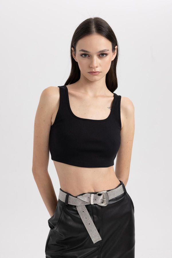 DEFACTO DEFACTO Fitted Square Collar Ribbed Camisole Athlete