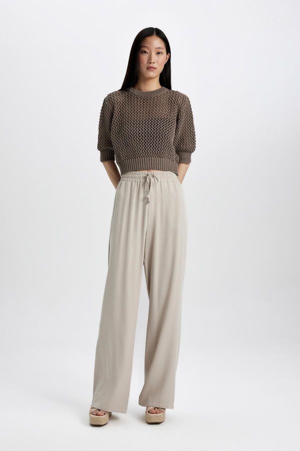 DEFACTO DEFACTO Florida High Waist Wide Leg Belmando Trousers with Pockets