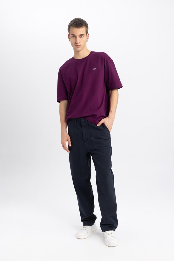 DEFACTO DEFACTO Gabardine Trousers Baggy Fit Pocket Straight Leg