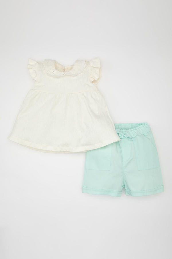 DEFACTO DEFACTO Girl Baby Blouse Shorts 2-Piece Set