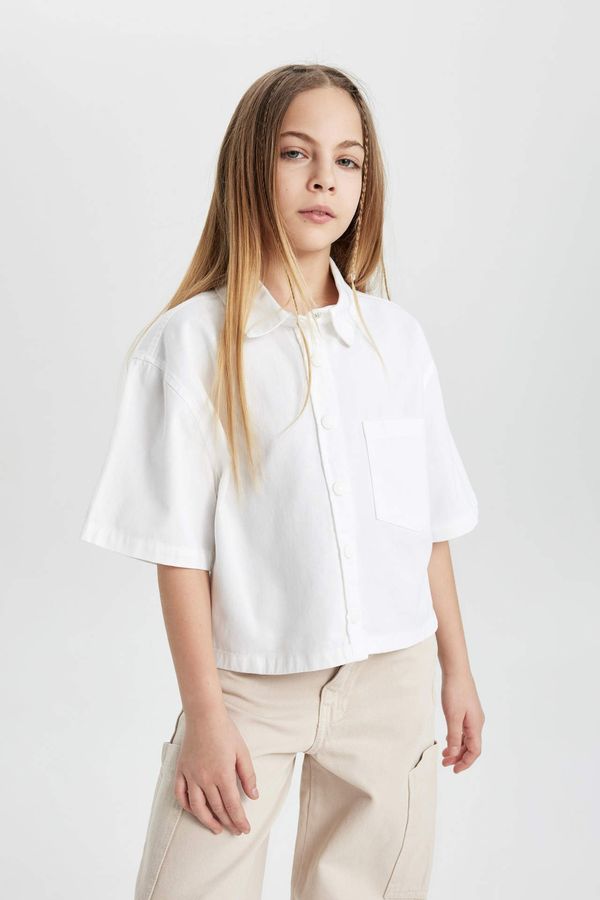 DEFACTO DEFACTO Girl Boxy Fit Cotton Short Sleeve Shirt