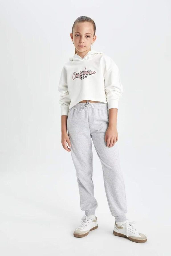 DEFACTO DEFACTO Girl Gray Standard Fit Elastic Waist Leg School Jogger Sweatpants