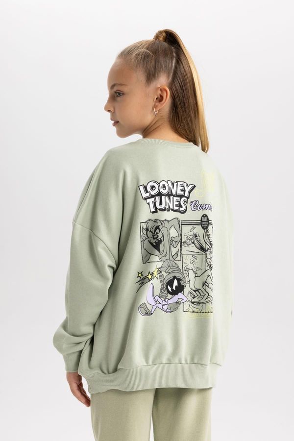 DEFACTO DEFACTO Girl Looney Tunes Oversize Fit Crew Neck Thick Sweatshirt