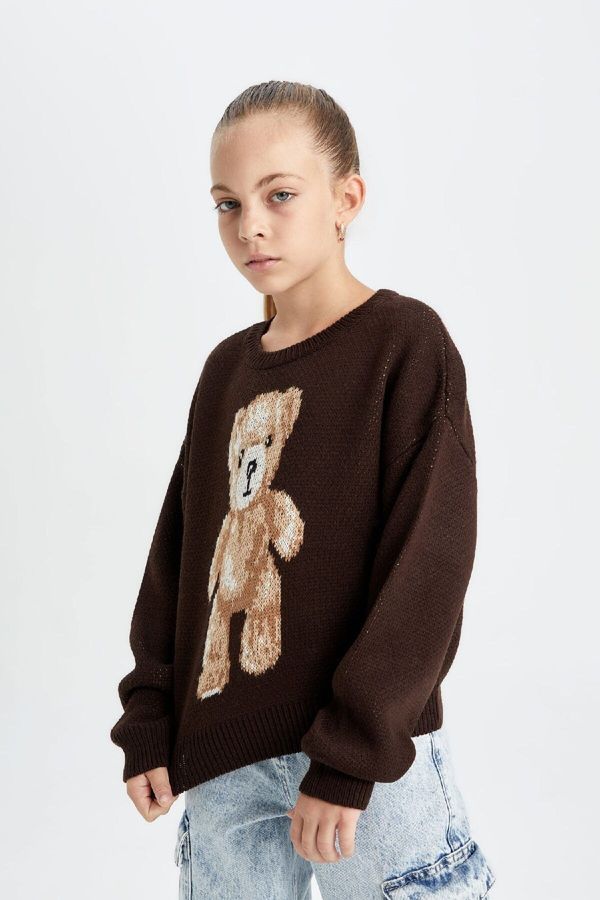 DEFACTO DEFACTO Girl Oversize Fit Crew Neck Sweater