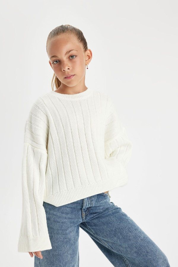 DEFACTO DEFACTO Girl Oversize Fit Crew Neck Sweater