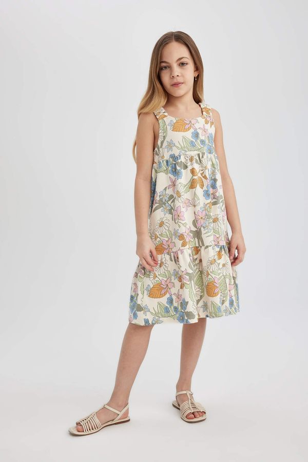 DEFACTO DEFACTO Girl Patterned Cotton Sleeveless Dress