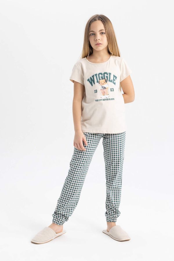 DEFACTO DEFACTO Girl Printed Short Sleeve 2 Piece Pajama Set
