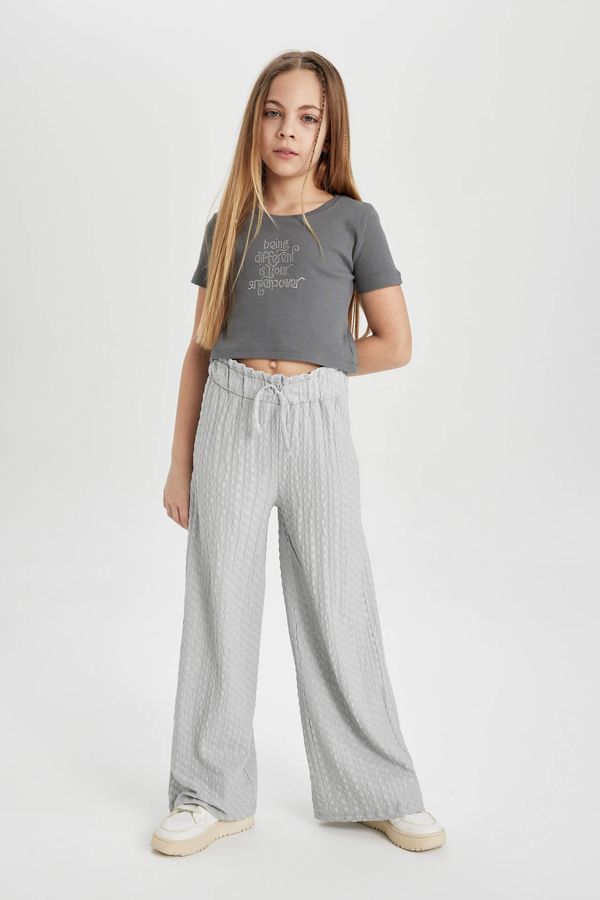 DEFACTO DEFACTO Girl Printed Short Sleeve T-Shirt Trousers 2 Piece Set