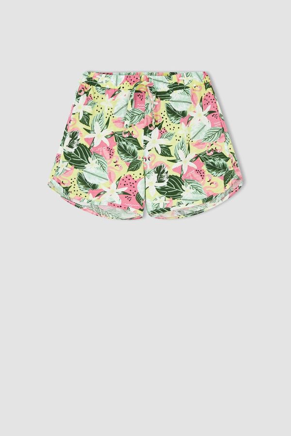 DEFACTO DEFACTO Girl Regular Fit Floral Print Mini Shorts
