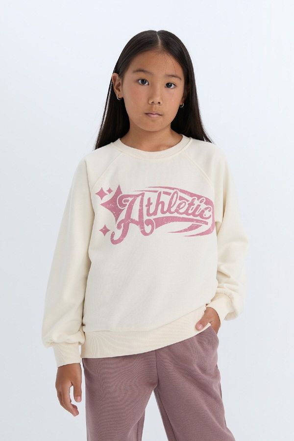 DEFACTO DEFACTO Girl Relax Fit Crew Neck Printed Sweatshirt