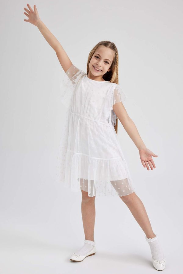 DEFACTO DEFACTO Girl Short Sleeve Tulle Dress