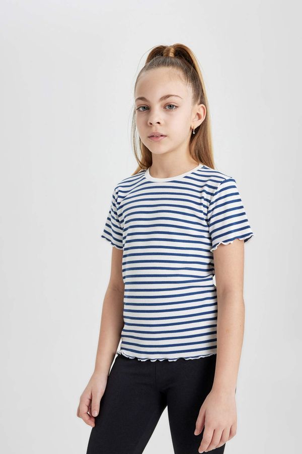 DEFACTO DEFACTO Girl Slim Fit Striped Ribbed Camisole T-Shirt