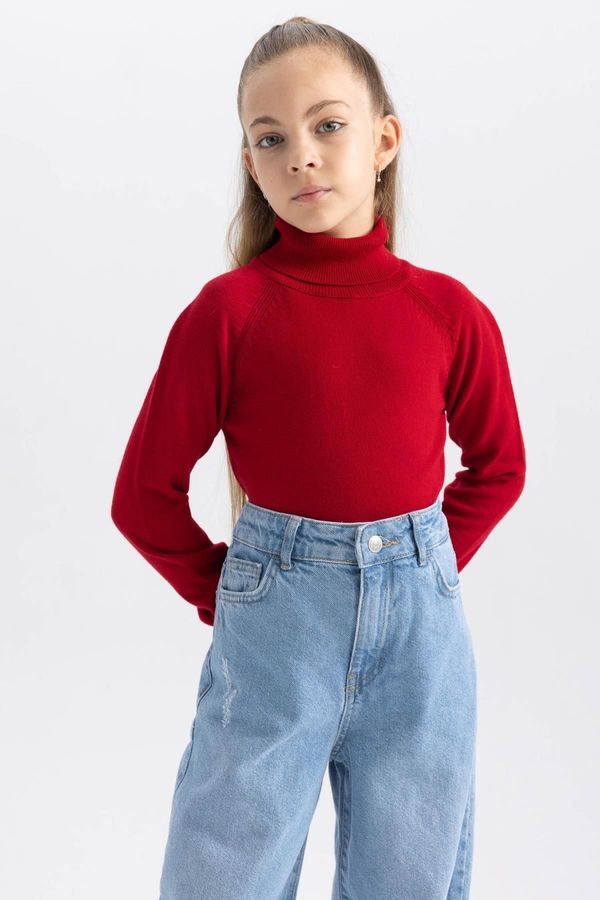 DEFACTO DEFACTO Girl Turtleneck Red Sweater